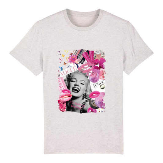 Marilyn Inspired Print Oversized T-Shirt In Grey (KTBou Exclusive)