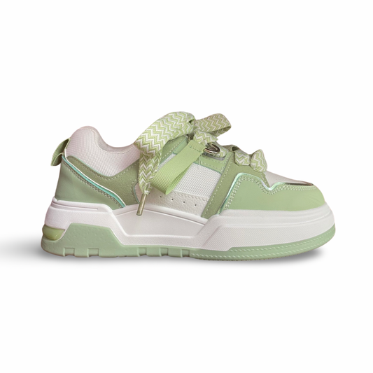 Pastel Green Bow Detail Chunky Trainers