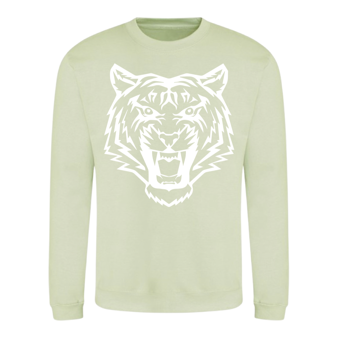 PRE-ORDER: Tiger Print Oversized Sweatshirt in Pistachio