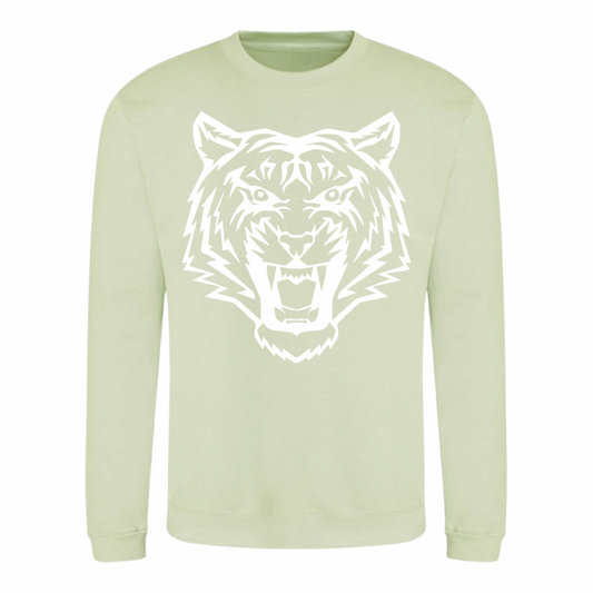 PRE-ORDER: Tiger Print Oversized Sweatshirt in Pistachio