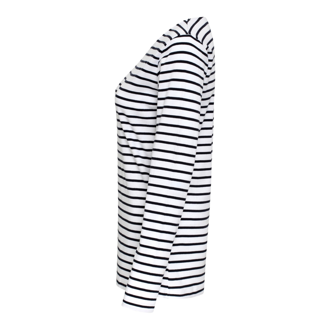 Breton Stripe Long Sleeve Crew Neck Top