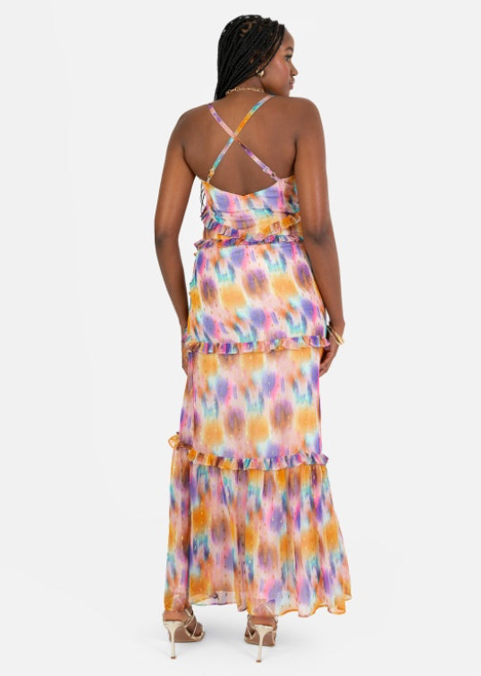 PRE-ORDER Multi Coloured Recycled Strappy Maxi Dress