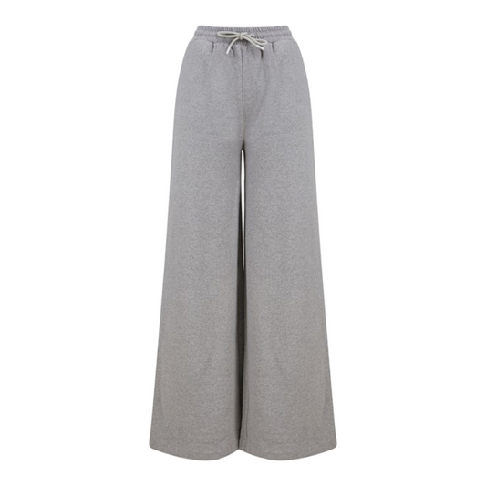 PRE-ORDER Wide Legged Elasticated Waist Joggers In Grey Marl