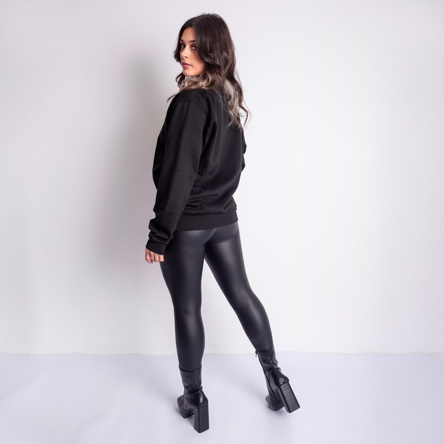 Black Faux Leather Stretch Leggings